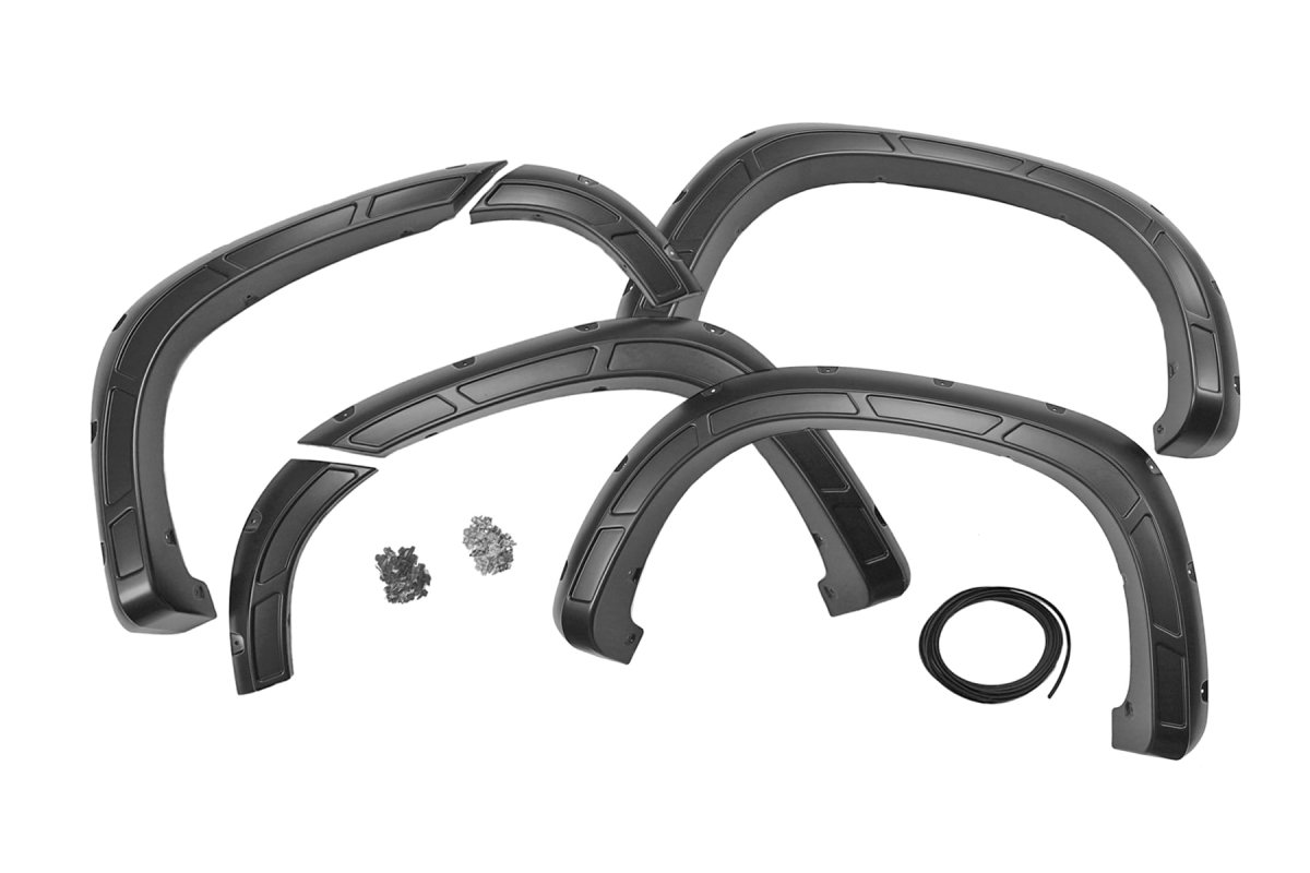 Chevrolet Silverado 1500 LTD Fender Flares - Rough Country - Defender - White Sands - 2022+
